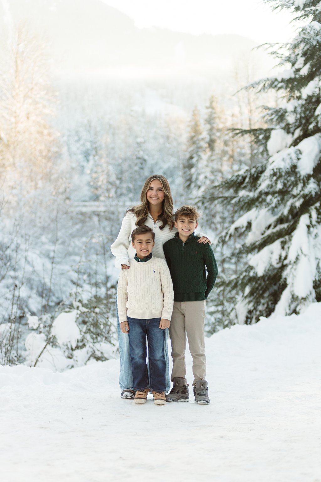 Family winter portrait session in Whistler